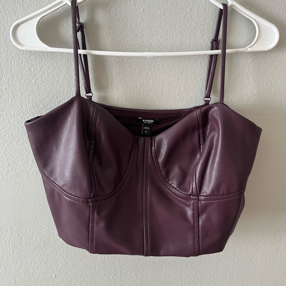 Express Deep Purple Leather Tank Top